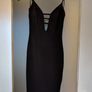 Akira Cage Front Bodycon Midi Dress